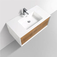 Thumbnail for Eviva Vienna 36″ White Frame Wall Mount Bathroom Vanity w/ White Integrated Top Vanity Eviva 