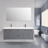 Thumbnail for Eviva Luxury 84 inch bathroom vanity with integrated acrylic sinks Vanity Eviva Gray 