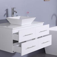 Thumbnail for Totti Wave 36″ Modern Bathroom Vanity w/ Super White Man-Made Stone Top & Sink Vanity Eviva 