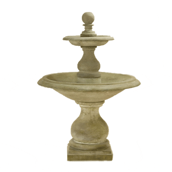 Carrara Two Tier Outdoor Cast Stone Garden Fountain Fountain Tuscan 