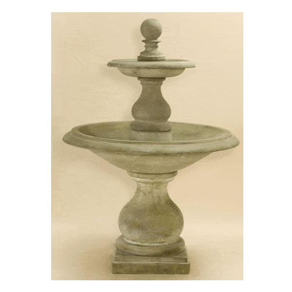 Carrara Two Tier Outdoor Cast Stone Garden Fountain Fountain Tuscan 