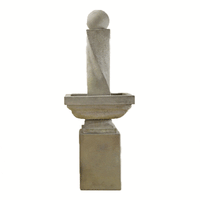 Thumbnail for Mod Twist Outdoor Cast Stone Garden Fountain Tall With Ball Fountain Tuscan 