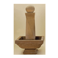 Thumbnail for Mod Twist Outdoor Cast Stone Garden Fountain Short With Ball Fountain Tuscan 