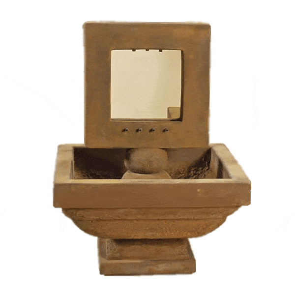 Contempo Square Outdoor Cast Stone Garden Fountain Fountain Tuscan 