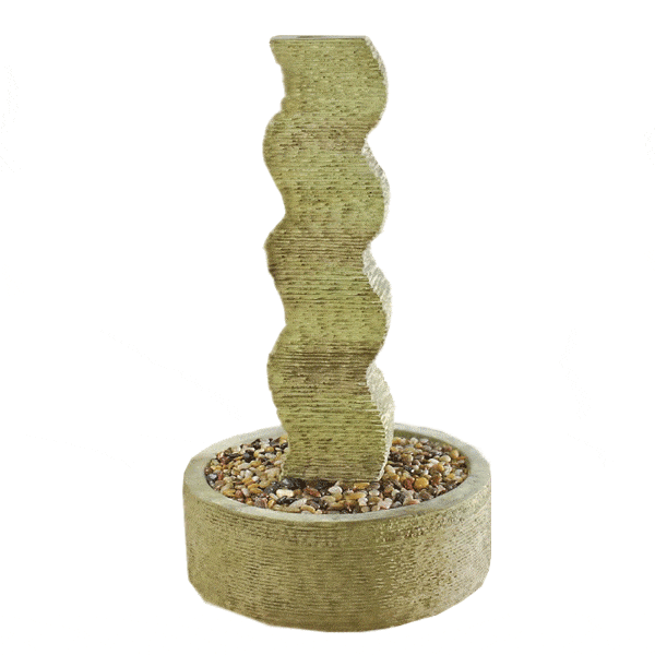 Rustic Wave Outdoor Cast Stone Garden Fountain Fountain Tuscan 