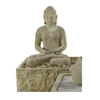 Thumbnail for Sitting Buddha Outdoor Cast Stone Garden Fountain Fountain Tuscan 