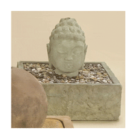Thumbnail for Buddha Head Outdoor Cast Stone Garden Fountain Fountain Tuscan 