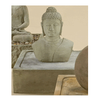 Thumbnail for Buddha Bust Water Outdoor Cast Stone Garden Fountain Fountain Tuscan 