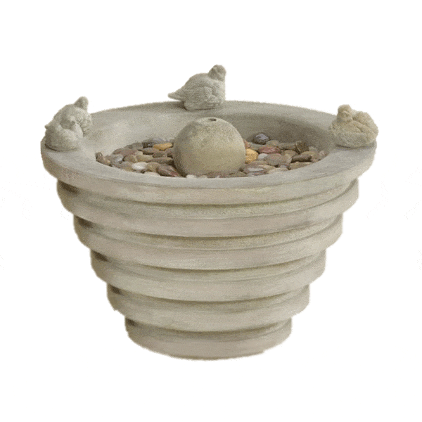 Ring Bird Outdoor Cast Stone Garden Fountain Fountain Tuscan 