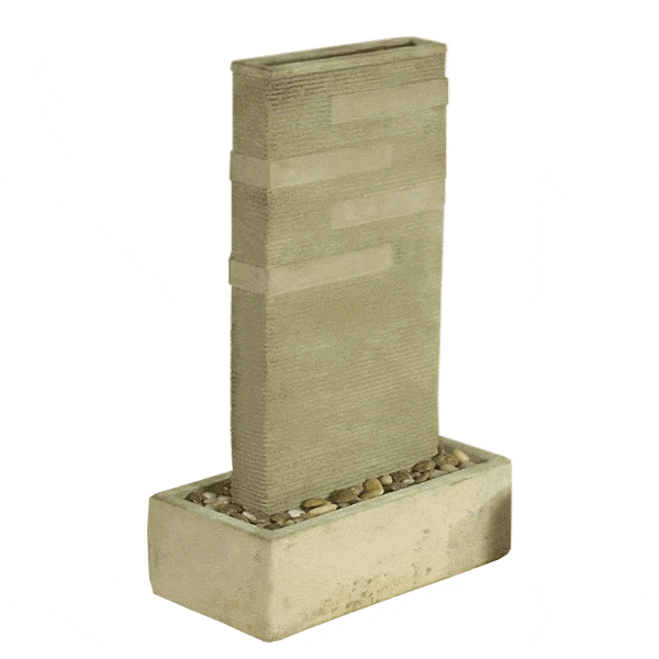 Grooved Outdoor Cast Stone Garden Fountain Fountain Tuscan 