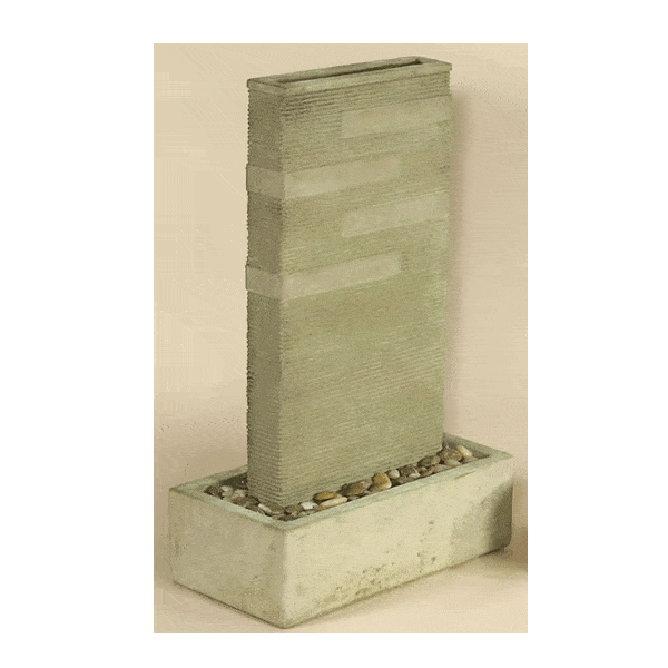 Grooved Outdoor Cast Stone Garden Fountain Fountain Tuscan 