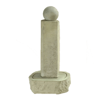 Thumbnail for Rock Pillar Outdoor Cast Stone Garden Fountain With Ball Fountain Tuscan 