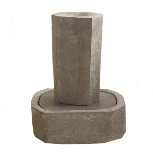 Rock Pillar Outdoor Cast Stone Garden Fountain Short Fountain Tuscan 