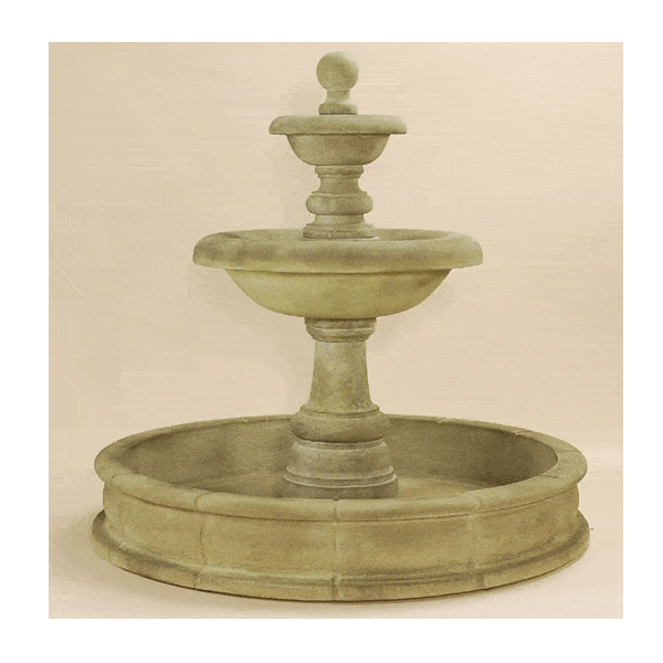 Villa Santini Two Tier Pond Outdoor Cast Stone Garden Fountain Tall Fountain Tuscan 