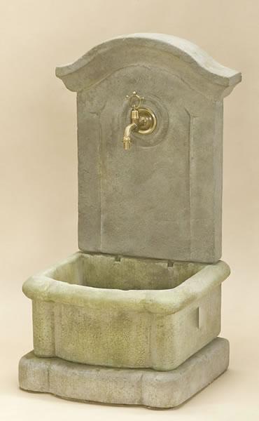 Pila Wall Outdoor Cast Stone Garden Fountain For Spout Or Water Source For Hose Fountain Tuscan 