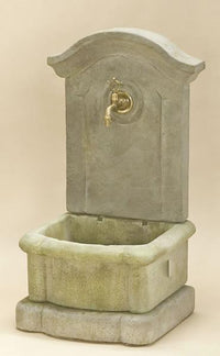Thumbnail for Pila Wall Outdoor Cast Stone Garden Fountain For Spout Or Water Source For Hose Fountain Tuscan 