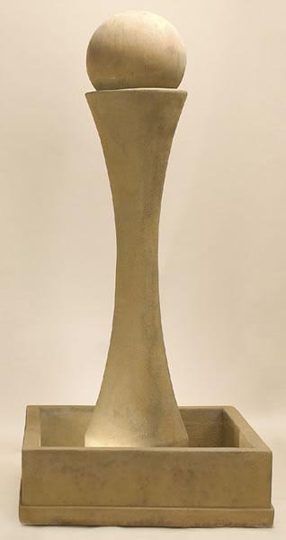 Equinox Sphere Water Outdoor Cast Stone Garden Fountain with Bowl and Ball Fountain Tuscan 
