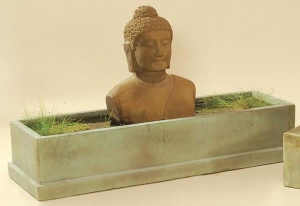 Buddah Trough Outdoor Cast Stone Garden Fountain Fountain Tuscan 