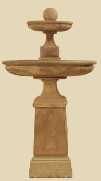 Thumbnail for Hampton Two Tier Outdoor Cast Stone Garden Fountain Tall Fountain Tuscan 