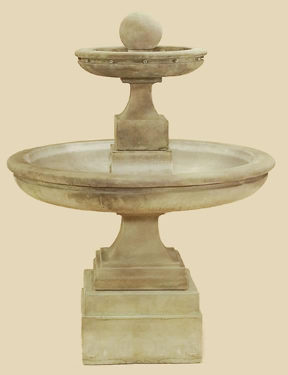 Hampton Two Tier Outdoor Cast Stone Garden Fountain Short Fountain Tuscan 