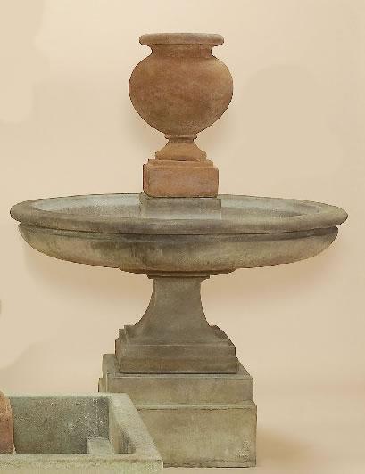 Etruria Urn Short Outdoor Cast Stone Garden Fountain Fountain Tuscan 