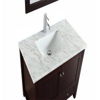 Thumbnail for Eviva Lime 30″ Bathroom Vanity Teak(Dark Brown) with White Jazz Marble Carrera Top Bathroom Vanity Eviva 