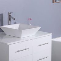 Thumbnail for Totti Wave 36″ Modern Bathroom Vanity w/ Super White Man-Made Stone Top & Sink Vanity Eviva 