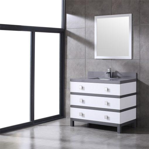 Eviva Sydney 42 Inch Bathroom Vanity with Solid Quartz Counter-top Vanity Eviva 