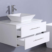 Thumbnail for Totti Wave 30″ Modern Bathroom Vanity w/ Super White Man-Made Stone Top & Sink Vanity Eviva 