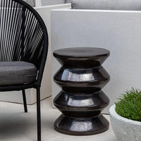 Thumbnail for Campania International Glazed Pottery Zigzag Garden Table Tables Campania International Ice Black 