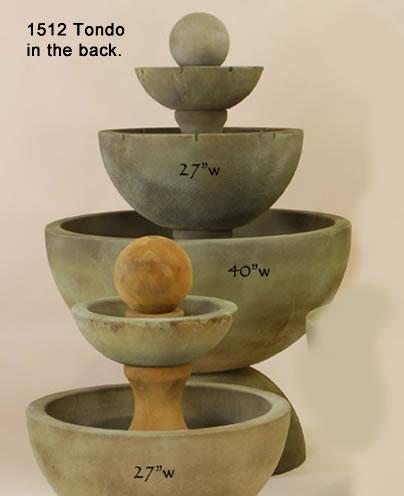 Tondo Three Tier Outdoor Cast Stone Garden Fountain With Spillways Fountain Tuscan 