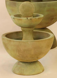 Thumbnail for Round Combo Outdoor Cast Stone Garden Fountain With Spillways Fountain Tuscan 