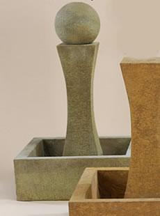 Luna Outdoor Cast Stone Garden Fountain With Ball Fountain Tuscan 