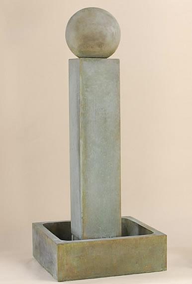 Smooth Pilar Outdoor Cast Stone Garden Fountain Tall With Ball Fountain Tuscan 