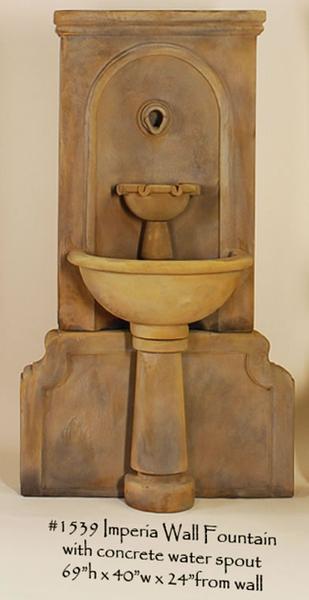 Imperia Wall Outdoor Cast Stone Garden Fountain For Spout Fountain Tuscan 