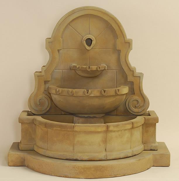 Liguria Wall Outdoor Cast Stone Garden Fountain With Step And Concrete Spout Fountain Tuscan 