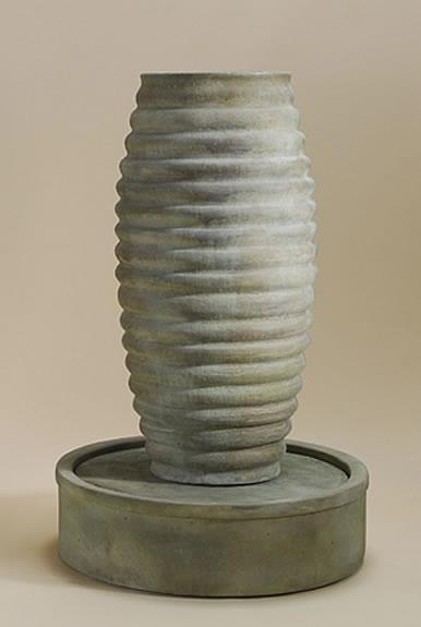 Anfora Rigata Outdoor Cast Stone Garden Fountain Fountain Tuscan 