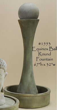 Thumbnail for Equinox Ball Round Outdoor Cast Stone Garden Fountain Fountain Tuscan 