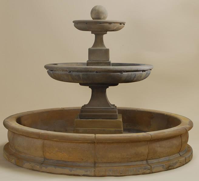 Hampton Short Pond Outdoor Cast Stone Fountain Tuscan 