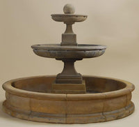 Thumbnail for Hampton Short Pond Outdoor Cast Stone Fountain Tuscan 
