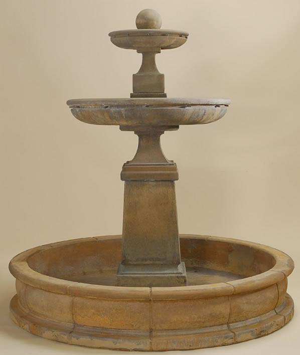 Hampton Tall Pond Outdoor Cast Stone Garden Fountain Fountain Tuscan 