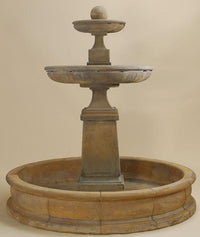 Thumbnail for Hampton Tall Pond Outdoor Cast Stone Garden Fountain Fountain Tuscan 