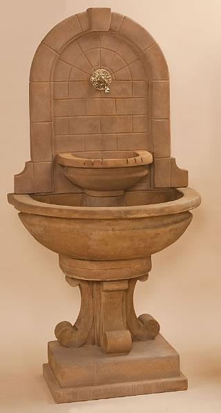 Montefalco Wall Outdoor Cast Stone Garden Fountain For Spout Fountain Tuscan 