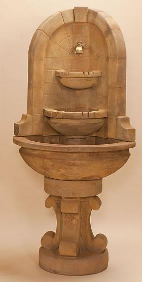 Montefalco Corner Outdoor Cast Stone Garden Fountain For Spout Fountain Tuscan 