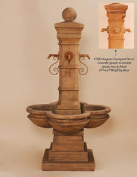 Thumbnail for Avignon Courtyard Outdoor Cast Stone Garden Fountain For Spouts Fountain Tuscan 
