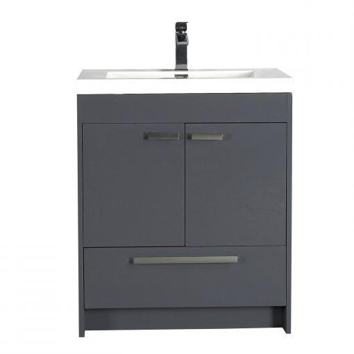 Eviva Lugano 24″ Modern Bathroom Vanity w/ White Integrated Top Vanity Eviva Gray 