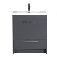 Thumbnail for Eviva Lugano 24″ Modern Bathroom Vanity w/ White Integrated Top Vanity Eviva Gray 