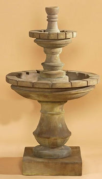 Thumbnail for Montefalco Two Tier Small Outdoor Cast Stone Garden Fountain Fountain Tuscan 
