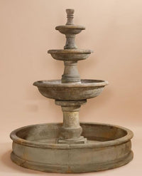 Thumbnail for Pavana Three Tier Pond Outdoor Cast Stone Garden Fountain Fountain Tuscan 