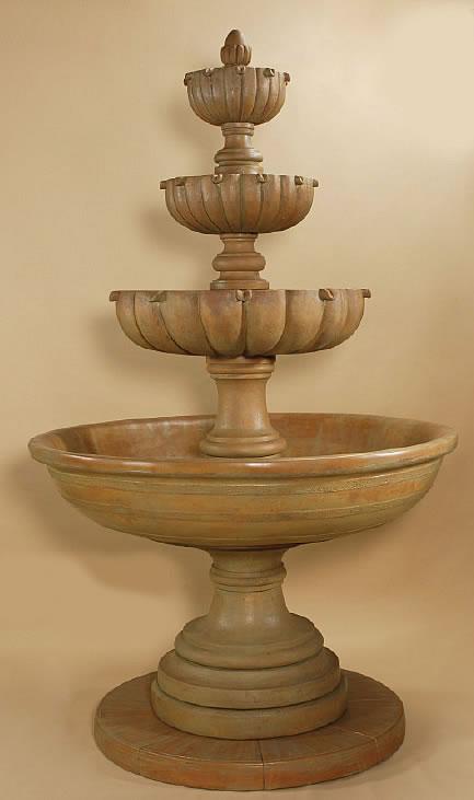 Urbino Maximus Four Tier Outdoor Cast Stone Garden Fountain Fountain Tuscan 
